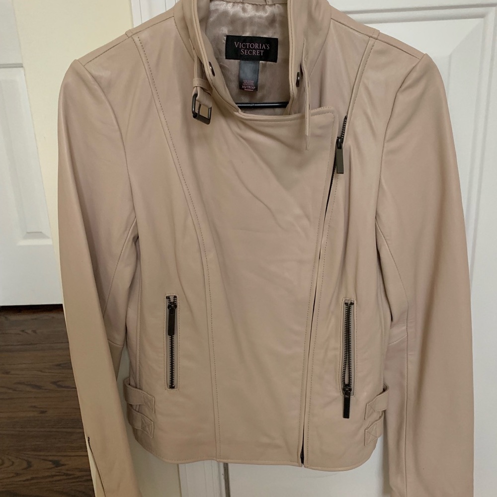 Victoria Secret Genuine Tan Leather Jacket
